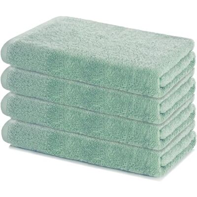 Lavea ® Set van 4 badhanddoeken, 40 x 70 cm, eucalyptusgroen 100% Katoen Zachte en Zeer Absorberende Handdoeken, Douchelakens en Handdoeken, OEKO-TEX®-gecertificeerd Lavea ® Set van 4 badhanddoeken, 40 x 70 cm, eucalyptusgroen 100% Katoen Zachte en Zeer Absorberende Handdoeken, Douchelakens en Handdoeken, OEKO-TEX®-gecertificeerd