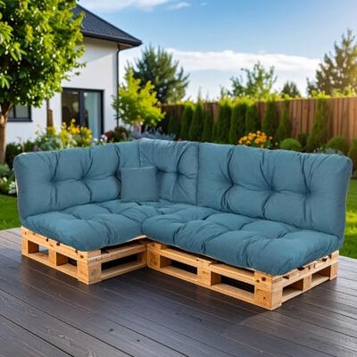SLIPIO Füllpro+ Palletkussens voor europallets, waterdichte vulling (6-delige set 2 rugkussens 120 x 40 cm + 2 zitkussens 120 x 80 cm + 60 x 40 en 50 x 50 cm marineblauw SLIPIO Füllpro+ Palletkussens voor europallets, waterdichte vulling (6-delige set 2 rugkussens 120 x 40 cm + 2 zitkussens 120 x 80 cm + 60 x 40 en 50 x 50 cm marineblauw