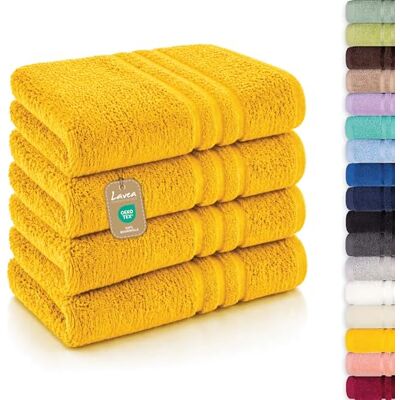 Lavea Elena badstof handdoek 50 x 100 cm, koolzaadgeel set van 4 100% Coton – Serviettes Main et Essuie-Mains Douces et Absorbantes pour Salle de Bain, Maison, Hôtel et Spa Lavea Elena badstof handdoek 50 x 100 cm, koolzaadgeel set van 4 100% Coton – Serviettes Main et Essuie-Mains Douces et Absorbantes pour Salle de Bain, Maison, Hôtel et Spa