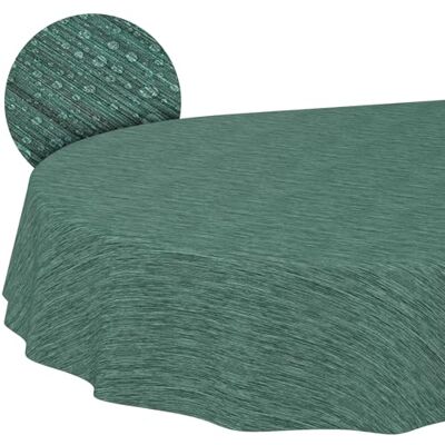 ANRO Afwasbaar tafelzeil, ovaal, afgesneden rand, textiellook, groen, donker, 140 x 320 cm ANRO Afwasbaar tafelzeil, ovaal, afgesneden rand, textiellook, groen, donker, 140 x 320 cm