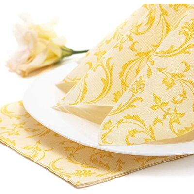 PAPSTAR #84996 Servetten "Royal Collection", 1/4 gevouwen, 40 x 40 cm, geel, 50 stuks PAPSTAR #84996 Servetten "Royal Collection", 1/4 gevouwen, 40 x 40 cm, geel, 50 stuks