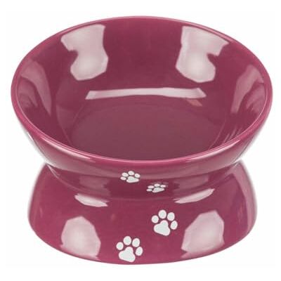 TRIXIE Ergonomische verhoogde keramische schaal, 0,15 l/ø 13 cm, kleur bordeaux, keramiek TRIXIE Ergonomische verhoogde keramische schaal, 0,15 l/ø 13 cm, kleur bordeaux, keramiek