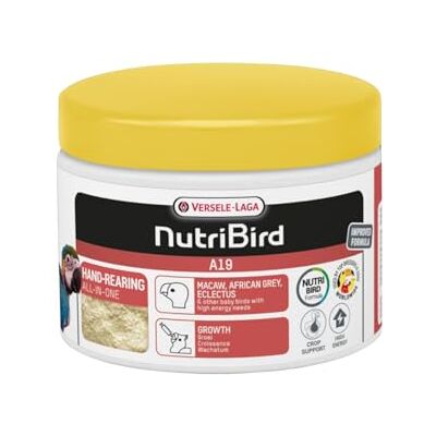 Versele-Laga NutriBird A19 250 g Handgekweekte voeding voor ara's, grijze papegaaien en eclectus papegaaien ter ondersteuning van de ontwikkeling met prebiotica en spijsverteringsenzymen Versele-Laga NutriBird A19 250 g Handgekweekte voeding voor ara's, grijze papegaaien en eclectus papegaaien ter ondersteuning van de ontwikkeling met prebiotica en spijsverteringsenzymen