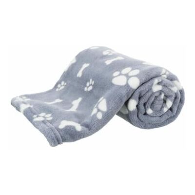 TRIXIE hondendeken kenny fleece botten/poten blauw 100X75 CM TRIXIE hondendeken kenny fleece botten/poten blauw 100X75 CM