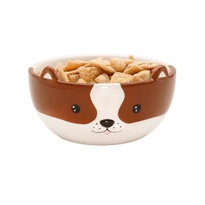 Winkee Bino mueslikom voor puppy's, kleine schattige keramische kom met oren voor honden, cadeau voor honden van aardewerk Winkee Bino mueslikom voor puppy's, kleine schattige keramische kom met oren voor honden, cadeau voor honden van aardewerk