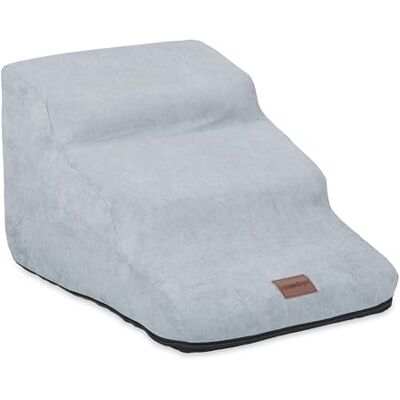 Relaxdays Hondentrap met 3 treden, voor honden en katten, 33 x 41 x 54 cm (h x b x d), zachte trap voor huisdieren, bed en bank, grijs Relaxdays Hondentrap met 3 treden, voor honden en katten, 33 x 41 x 54 cm (h x b x d), zachte trap voor huisdieren, bed en bank, grijs