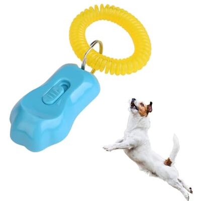 Pssopp Verstelbare trainingsklikker 3 tandwielen Clicker voor hondentraining in riemvorm met polsband voor paard, katten, vogels, perfect voor gedragstraining (hemelsblauw) Pssopp Verstelbare trainingsklikker 3 tandwielen Clicker voor hondentraining in riemvorm met polsband voor paard, katten, vogels, perfect voor gedragstraining (hemelsblauw)