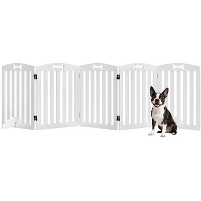 Pawhut Afbarrière voor honden, vrijstaand beschermingsrooster met voeten, 258 x 61 cm, hondenhek, inklapbaar, trapbeschermingsrooster, deurbeschermingsrooster voor trappen, deuren, keuken, hal, 5 Pawhut Afbarrière voor honden, vrijstaand beschermingsrooster met voeten, 258 x 61 cm, hondenhek, inklapbaar, trapbeschermingsrooster, deurbeschermingsrooster voor trappen, deuren, keuken, hal, 5