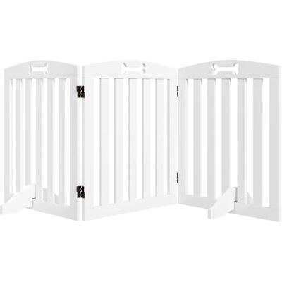 Pawhut Veiligheidshek voor honden, opvouwbaar hondenhek, met steunpoten, antislip punten, 3 panelen, 155 x 30 x 61 cm, wit Pawhut Veiligheidshek voor honden, opvouwbaar hondenhek, met steunpoten, antislip punten, 3 panelen, 155 x 30 x 61 cm, wit
