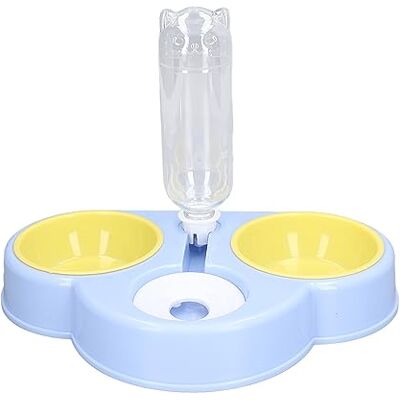 PenRux Drievoudige voerbak voor katten met automatische waterdispenser, 3-in-1 voerbak, 15° gekanteld, voor katten, kleine honden, voerbak voor nat en droog voer PenRux Drievoudige voerbak voor katten met automatische waterdispenser, 3-in-1 voerbak, 15° gekanteld, voor katten, kleine honden, voerbak voor nat en droog voer