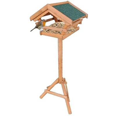 Relaxdays Vogelvoederhuis op voet, dak van duurzaam asfalt, tuin en terras, dennenhout, oranje Relaxdays Vogelvoederhuis op voet, dak van duurzaam asfalt, tuin en terras, dennenhout, oranje