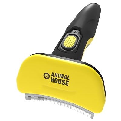 Animal House Elite verzorgingsgereedschap: professionele borstel voor het verminderen van overtollig haar, geschikt voor honden en katten van alle maten en haartypes met technologie Animal House Elite verzorgingsgereedschap: professionele borstel voor het verminderen van overtollig haar, geschikt voor honden en katten van alle maten en haartypes met technologie