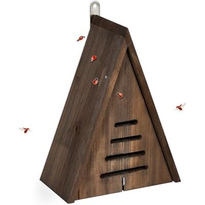 Relaxdays Lieveheersbeestje huis hangend hotel onbehandeld hout insectenhotel lieveheersbeestje bruin 1 stuk Relaxdays Lieveheersbeestje huis hangend hotel onbehandeld hout insectenhotel lieveheersbeestje bruin 1 stuk
