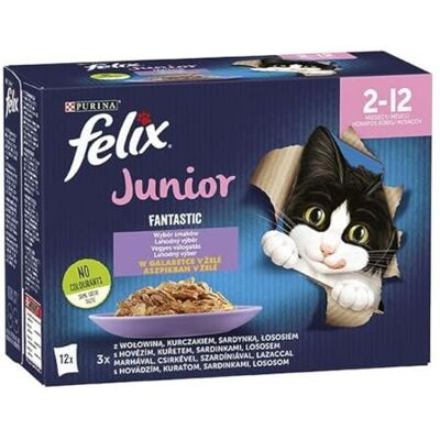 Felix Purina Kattenvoer kip zalm rundvlees 12 x 85 g Felix Purina Kattenvoer kip zalm rundvlees 12 x 85 g
