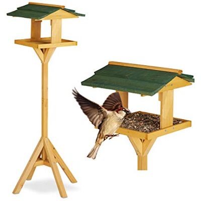 Relaxdays , groen, drinkbak, vogelhuis op standaard, voor tuin en balkon, grote voederbak, 117 cm, natuur, volwassenen, uniseks, 117 x 34 x 36 cm Relaxdays , groen, drinkbak, vogelhuis op standaard, voor tuin en balkon, grote voederbak, 117 cm, natuur, volwassenen, uniseks, 117 x 34 x 36 cm