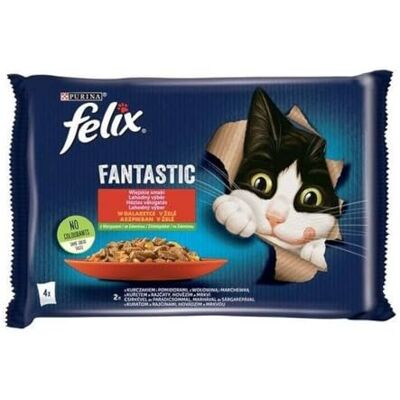 Felix Purina Fantastic Kip Rundvlees Wortel Tomaat Kattenvoer 340 g Felix Purina Fantastic Kip Rundvlees Wortel Tomaat Kattenvoer 340 g