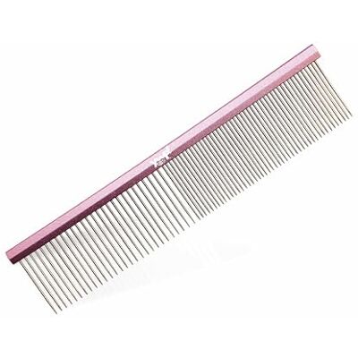Yuup ! PINKCOMB Mini kam met brede en afgeronde tanden, professionele roestvrijstalen kam voor honden en katten, verzorgingsaccessoires voor honden en katten Yuup ! PINKCOMB Mini kam met brede en afgeronde tanden, professionele roestvrijstalen kam voor honden en katten, verzorgingsaccessoires voor honden en katten