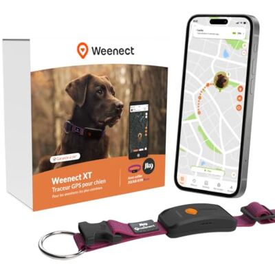 Weenect XT hond GPS-halsband voor honden Abonnement vereist Eén positie per seconde • XL-antenne • 3 weken batterijduur • Ontsnappingsalarm < 1 min • Waterdicht • JK9 halsband Weenect XT hond GPS-halsband voor honden Abonnement vereist Eén positie per seconde • XL-antenne • 3 weken batterijduur • Ontsnappingsalarm < 1 min • Waterdicht • JK9 halsband