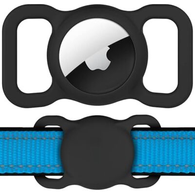 EVEMATE Hondenhalsband voor Apple AirTag Siliconen GPS-trackerhouder voor huisdieren, beschermhoes tegen verlies voor halsband voor honden en katten (zwart) EVEMATE Hondenhalsband voor Apple AirTag Siliconen GPS-trackerhouder voor huisdieren, beschermhoes tegen verlies voor halsband voor honden en katten (zwart)