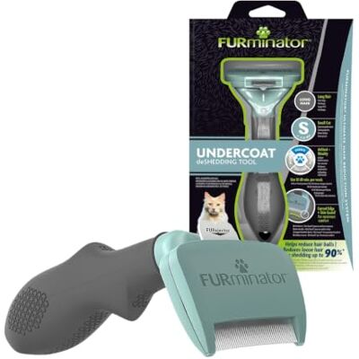 Furminator Vachtverzorger voor kleine langharige katten verwijdert 90% van het haar reinigen met 1 klik ontworpen en aanbevolen door professionals vrij van Bisfenol A Furminator Vachtverzorger voor kleine langharige katten verwijdert 90% van het haar reinigen met 1 klik ontworpen en aanbevolen door professionals vrij van Bisfenol A