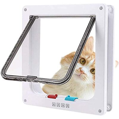 Sailnovo Kattenklep, hondenklep, 24,5 x 28,5 x 5,5 cm, 4-weg magneetsluiting voor katten en kleine honden, hondendeur, kattendeur, huisdierenklep (XL, wit) Sailnovo Kattenklep, hondenklep, 24,5 x 28,5 x 5,5 cm, 4-weg magneetsluiting voor katten en kleine honden, hondendeur, kattendeur, huisdierenklep (XL, wit)