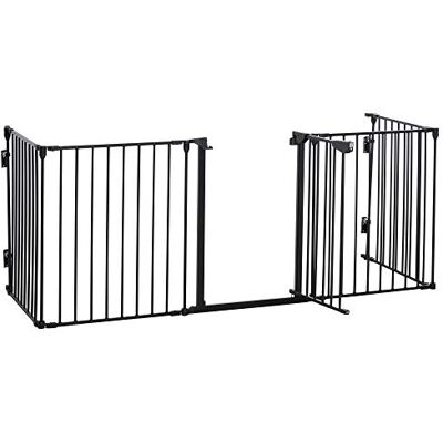 Pawhut Veiligheidsrooster voor loopren voor honden, modulair, opvouwbaar, geïntegreerde deur, max. 300 l, hoogte 76 cm, metaal, polypropyleen, zwart Pawhut Veiligheidsrooster voor loopren voor honden, modulair, opvouwbaar, geïntegreerde deur, max. 300 l, hoogte 76 cm, metaal, polypropyleen, zwart