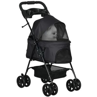 Pawhut Buggy, opvouwbaar, voor honden en katten, opbergmand, 4 wielen Bekerhouder, waterdicht 300D Oxford-weefsel Pawhut Buggy, opvouwbaar, voor honden en katten, opbergmand, 4 wielen Bekerhouder, waterdicht 300D Oxford-weefsel