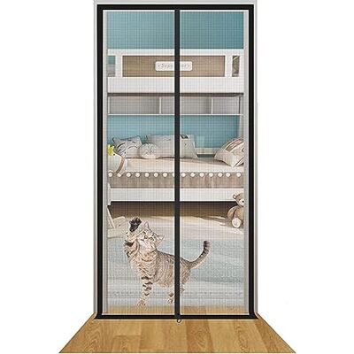 DTREEL 95 × 200 cm kattendeurhek, kattenbestendig gaas hek met ritssluiting om te voorkomen dat katten ontsnappen. Huisdierdeur, kattendeur met band DTREEL 95 × 200 cm kattendeurhek, kattenbestendig gaas hek met ritssluiting om te voorkomen dat katten ontsnappen. Huisdierdeur, kattendeur met band