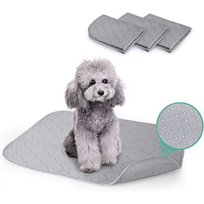 Nobleza Puppymat, absorberende hondenmat, wasbaar, netheidsmat voor honden, lekvrij en antislip, herbruikbaar, matrasbeschermer voor puppy's, katten, konijnenmat, 60 x 45 cm, 3 stuks, grijs Nobleza Puppymat, absorberende hondenmat, wasbaar, netheidsmat voor honden, lekvrij en antislip, herbruikbaar, matrasbeschermer voor puppy's, katten, konijnenmat, 60 x 45 cm, 3 stuks, grijs