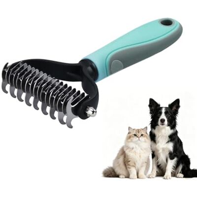 Lexuluxion Kattenkam en borstel voor het verwijderen van losse haren van huisdieren, roestvrij staal, 17 + 9 tanden, verzorgingsborstels en ontwarren voor katten, honden en langharige huisdieren Lexuluxion Kattenkam en borstel voor het verwijderen van losse haren van huisdieren, roestvrij staal, 17 + 9 tanden, verzorgingsborstels en ontwarren voor katten, honden en langharige huisdieren