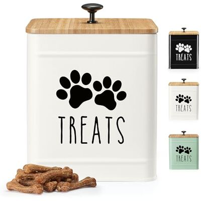 PERFNIQUE Luchtdichte snoepdoos voor honden, koekjespot voor honden voor keukenaanrecht, lekkernijencontainer voor huisdieren, traktatiepot voor huisdieren PERFNIQUE Luchtdichte snoepdoos voor honden, koekjespot voor honden voor keukenaanrecht, lekkernijencontainer voor huisdieren, traktatiepot voor huisdieren