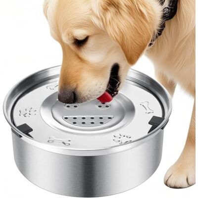 Luziyun Anti-spatten voerbak voor honden, 1 l, waterbak voor honden, druppelbescherming, van roestvrij staal, anti-omvallen en overlopen, antislip, vaatwasmachinebestendig, hondenkom Luziyun Anti-spatten voerbak voor honden, 1 l, waterbak voor honden, druppelbescherming, van roestvrij staal, anti-omvallen en overlopen, antislip, vaatwasmachinebestendig, hondenkom