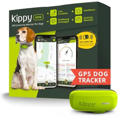 KIPPY Dog GPS voor honden Waterdichte GPS-locatietracker voor halsband Activiteits- en gezondheidstracker met virtuele omheining en meldingen Groen KIPPY Dog GPS voor honden Waterdichte GPS-locatietracker voor halsband Activiteits- en gezondheidstracker met virtuele omheining en meldingen Groen