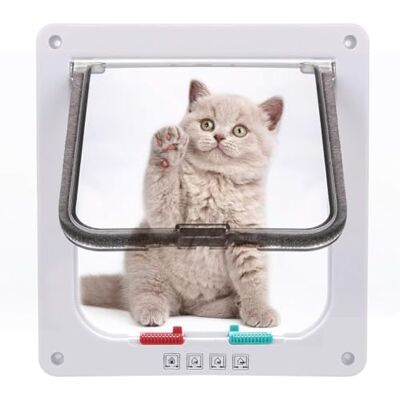 Sailnovo Kattenluik 4-way Magnetic Lock hondenklep huisdierendeur Cat Flap 19 * 20 * 5,5 cm Hond Kat Huisdier Deur Flap Gemakkelijk te installeren met Telescopisch Frame met Heavy Duty Quiet Magnetisch Frame, M wit Sailnovo Kattenluik 4-way Magnetic Lock hondenklep huisdierendeur Cat Flap 19 * 20 * 5,5 cm Hond Kat Huisdier Deur Flap Gemakkelijk te installeren met Telescopisch Frame met Heavy Duty Quiet Magnetisch Frame, M wit
