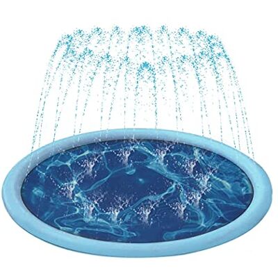 Auptiz Waterspeelmat, kinderbadje, aterassin voor waterspellen, irrigatiemat voor honden, watermat voor buiten, zwembad voor huisdieren Auptiz Waterspeelmat, kinderbadje, aterassin voor waterspellen, irrigatiemat voor honden, watermat voor buiten, zwembad voor huisdieren