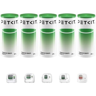PETKIT Vuilniszak voor katten met trekkoord, automatische vuilniszakken voor PURA MAX 2 en PUROBOT Max Pro 2, katten/honden, krasbestendig, 5 rollen x 18 (90 stuks) PETKIT Vuilniszak voor katten met trekkoord, automatische vuilniszakken voor PURA MAX 2 en PUROBOT Max Pro 2, katten/honden, krasbestendig, 5 rollen x 18 (90 stuks)