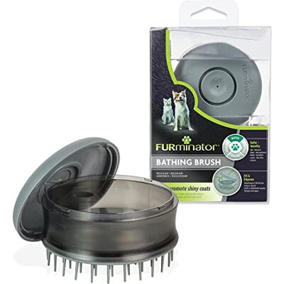 Furminator Badborstel voor honden en katten, geïntegreerde shampoo/conditioner en dispenser, vergemakkelijkt de verdeling, aanbevolen door professionals, BPA-vrij Furminator Badborstel voor honden en katten, geïntegreerde shampoo/conditioner en dispenser, vergemakkelijkt de verdeling, aanbevolen door professionals, BPA-vrij