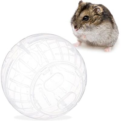 Relaxdays Hamsterbal, knaagdier speelgoed, accessoires, muis, optimaal, kunststof, 14 cm, transparant, 1 element Relaxdays Hamsterbal, knaagdier speelgoed, accessoires, muis, optimaal, kunststof, 14 cm, transparant, 1 element