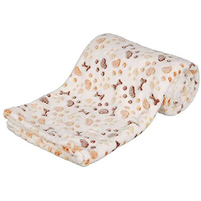 TRIXIE 37179 Lingo Hondendeken, 150 x 100 cm, zacht fleece, geschikt voor mensen met een allergie, wit/beige TRIXIE 37179 Lingo Hondendeken, 150 x 100 cm, zacht fleece, geschikt voor mensen met een allergie, wit/beige