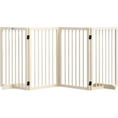 Pawhut Veiligheidsbarrière voor honden, 4 panelen, 206 x 35,5 x 76 cm, naturel Pawhut Veiligheidsbarrière voor honden, 4 panelen, 206 x 35,5 x 76 cm, naturel