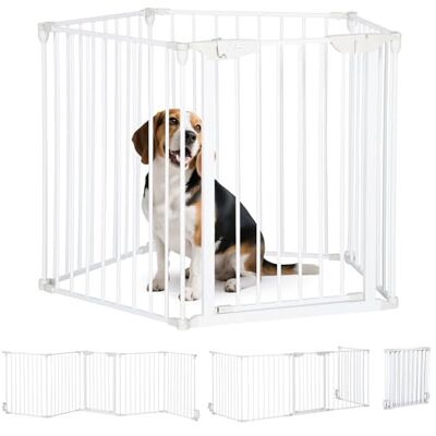 Pawhut Veiligheidshek, box voor honden, modulair, opvouwbaar, geïntegreerde deur, 300 l, max. x 74,5 h, metaal, PP, wit Pawhut Veiligheidshek, box voor honden, modulair, opvouwbaar, geïntegreerde deur, 300 l, max. x 74,5 h, metaal, PP, wit