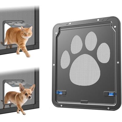 Enjoying Vliegengaas voor katten en kleine honden, doorgangsgrootte 20 x 26 cm, vliegengaas voor kleine dieren, gebruik voor schuifdeuren, muggenraam, afsluitbaar Enjoying Vliegengaas voor katten en kleine honden, doorgangsgrootte 20 x 26 cm, vliegengaas voor kleine dieren, gebruik voor schuifdeuren, muggenraam, afsluitbaar