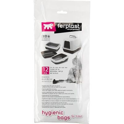 Ferplast FPI 5362 hygiënische zak voor kattenbakken Nip 20, Nip 20 Plus, Bella en Primair, 4 stuks Ferplast FPI 5362 hygiënische zak voor kattenbakken Nip 20, Nip 20 Plus, Bella en Primair, 4 stuks