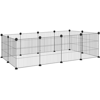 Pawhut Kooi voor huisdieren, 140 x 70 x 35 cm, afgeronde randen, metaaldraad, zwart Pawhut Kooi voor huisdieren, 140 x 70 x 35 cm, afgeronde randen, metaaldraad, zwart