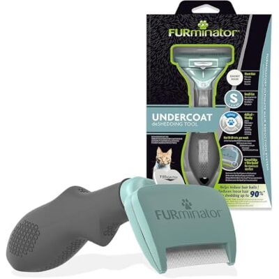 Furminator PREMIUM vachtverzorger voor kleine kortharige katten verwijdert 90% van het haar reinigen met 1 klik professioneel aanbevolen BPA-vrij Furminator PREMIUM vachtverzorger voor kleine kortharige katten verwijdert 90% van het haar reinigen met 1 klik professioneel aanbevolen BPA-vrij