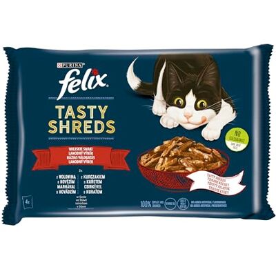 Felix Purina Tasty Shreds kattenvoer Felix Purina Tasty Shreds kattenvoer