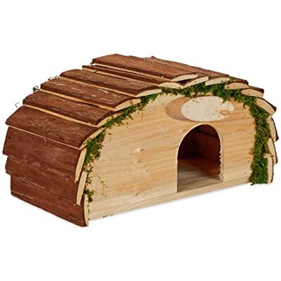 Relaxdays Hotel voor egels, hout en mos, met bodem, egel-winterkwartier, tuin, 18 x 34 x 17 cm, naturel Relaxdays Hotel voor egels, hout en mos, met bodem, egel-winterkwartier, tuin, 18 x 34 x 17 cm, naturel