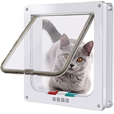 Moaobooh Kattenluik, kattenluik, 4-weg vergrendeling, huisdierdeur, kattenklep met tunnel Moaobooh Kattenluik, kattenluik, 4-weg vergrendeling, huisdierdeur, kattenklep met tunnel