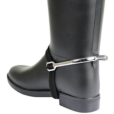 Covalliero KERBL Spor met riem voor heren, per paar, druppelvorm voor paard, 15 mm, metallic metaal Covalliero KERBL Spor met riem voor heren, per paar, druppelvorm voor paard, 15 mm, metallic metaal