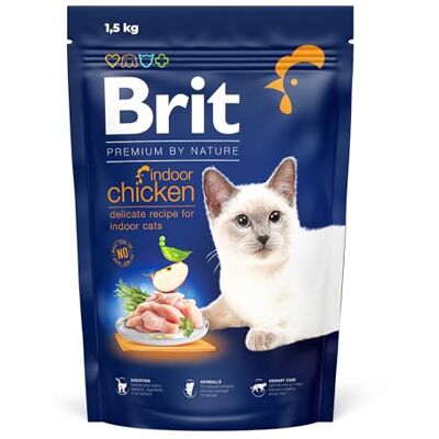 Brit Premium by Nature Indoor kattenvoer voor volwassenen, kip, 1,5 kg Brit Premium by Nature Indoor kattenvoer voor volwassenen, kip, 1,5 kg